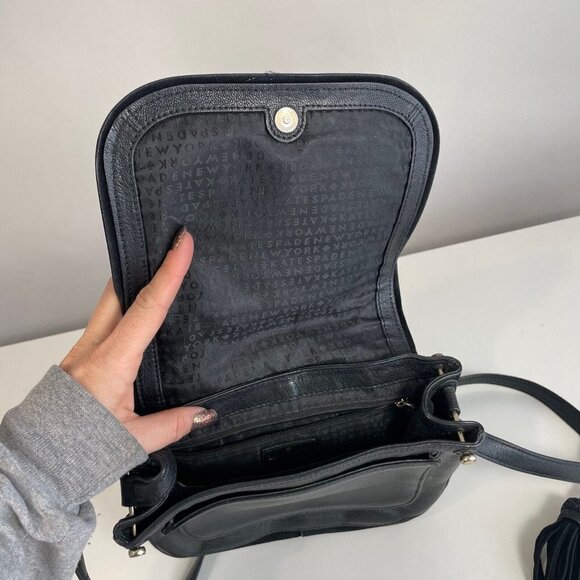 Kate Spade NY Womens Rianne Pratt Street Crossbody Flap Bag Purse Black M Pocket - Picture 7 of 15